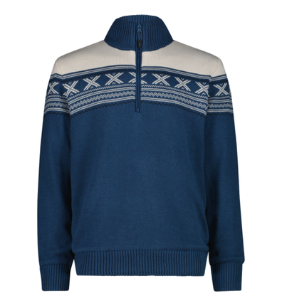 Hálfrennd Vindheld Ullarpeysa BlueSt