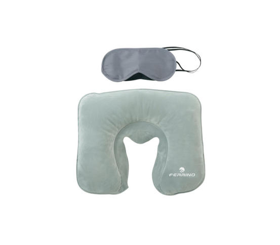 Uppblásinn ferðakoddi + augngríma