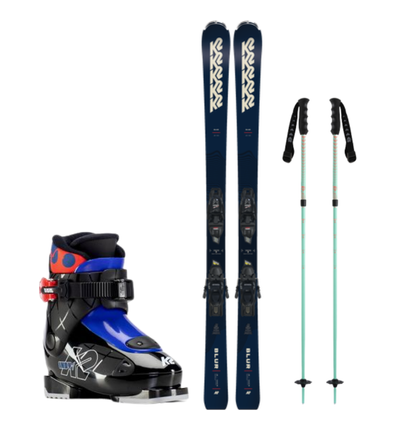 Skíði og skíðaskór barna