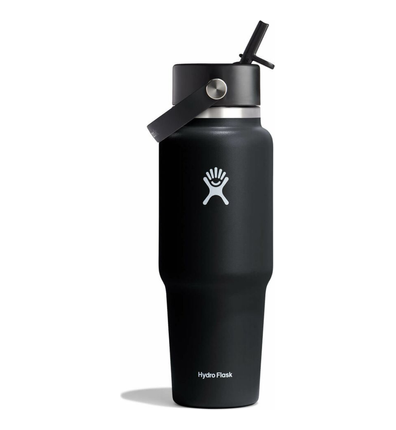 32 oz Wide Mouth Travel brúsi með röri Blk
