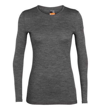 Icebreaker 200 Oasis LS Crewe dömu GritstoneHeather