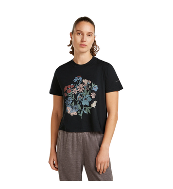 150 Tech Lite Crop Tee Flora dömu Blk