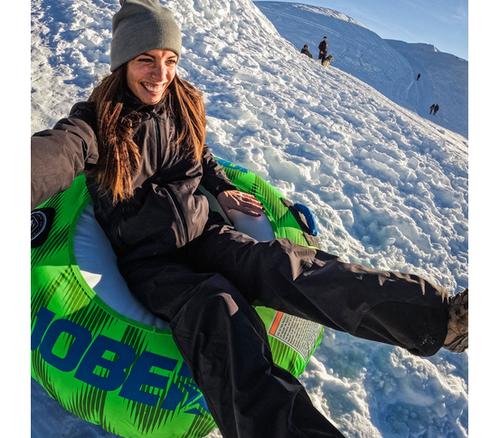 Uppblásanlegur snjótogbelgur