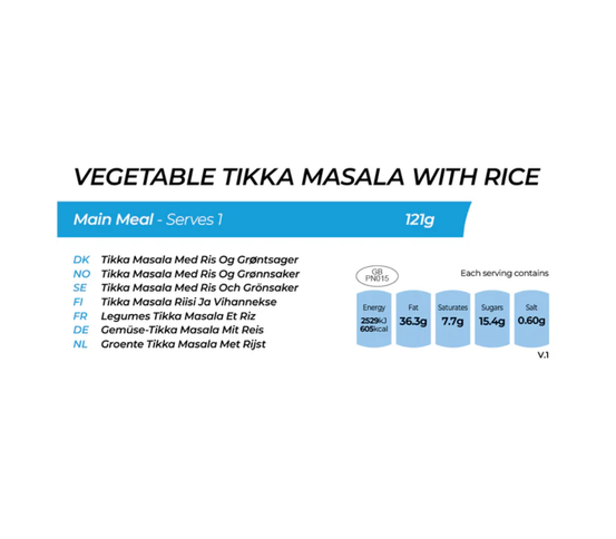 Tikka Masala með hrísgrjónum - grænmetis